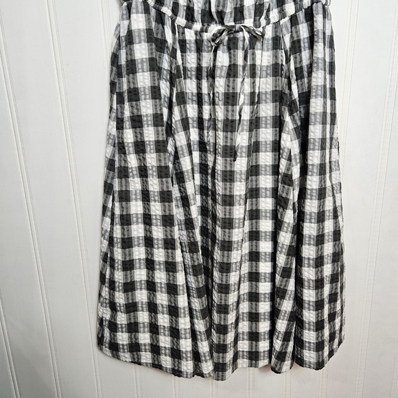 Torrid Off Shoulder Gingham Seersucker Midi Dress 3X Pockets Cottagecore - Picture 5 of 16